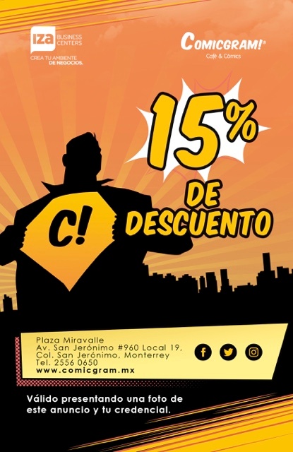 Convenio para clientes IZA BC MTY Comicgram