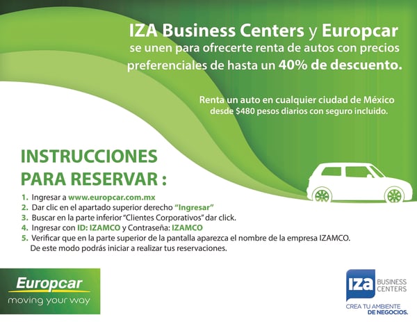 Convenio para clientes IZA BC MTY Europcar