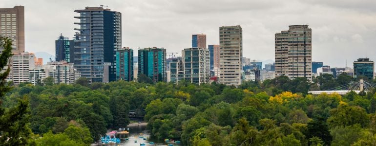 Edificios de IZA con certificación LEED en una ciudad llena de árboles