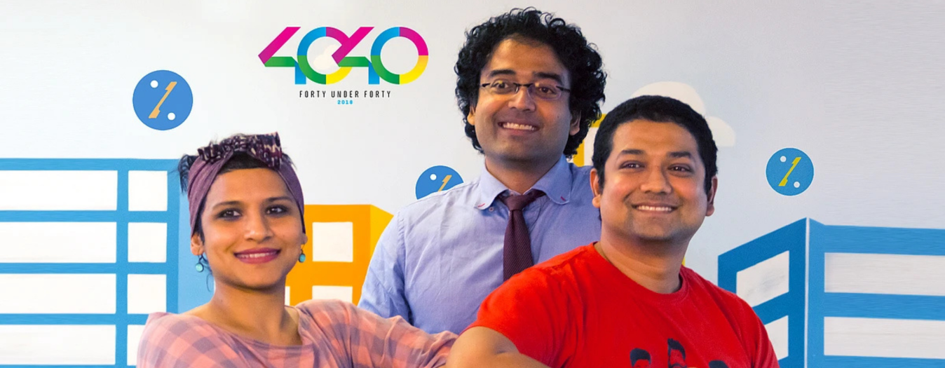 Rati, Aldhi y Arjun Shetty fundadores de BankBazaar