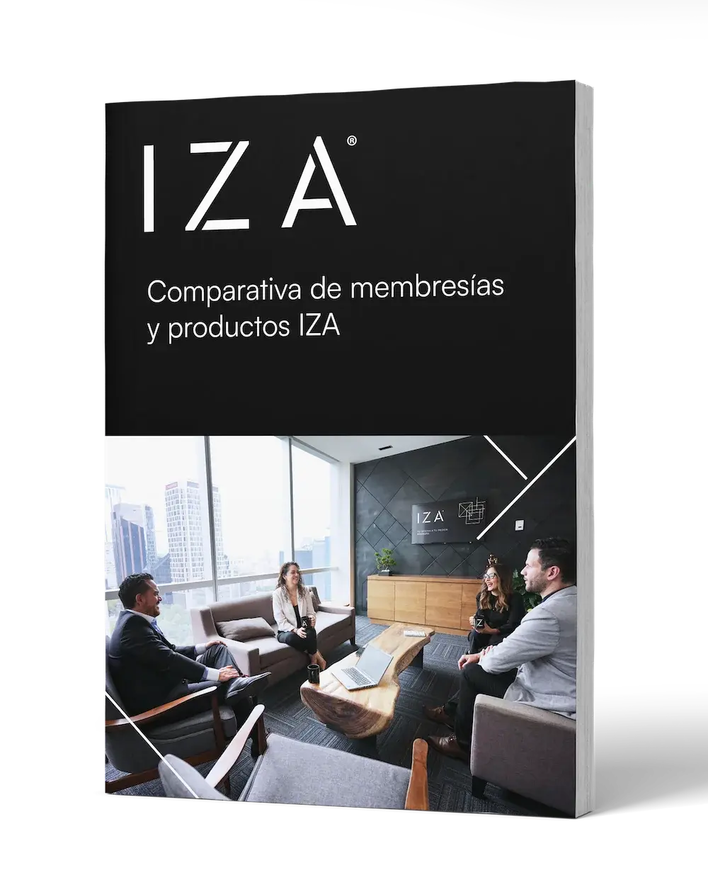 mockup de colaboradores en sala de junta de iza
